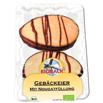 Gebäckeier mit Nougatfüllung